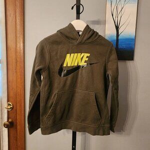 Nike Standard Fit Pullover Hoodie Boys Youth Green Medium